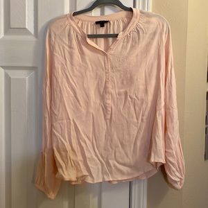 Like New, Peach J Crew Henley Blouse - Size Large